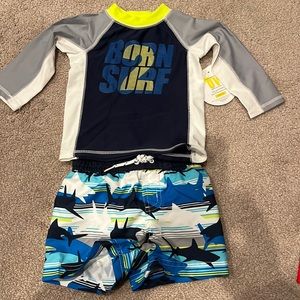 2 Piece UV Protection Bathing suit with Rash Guard 3-6 Months